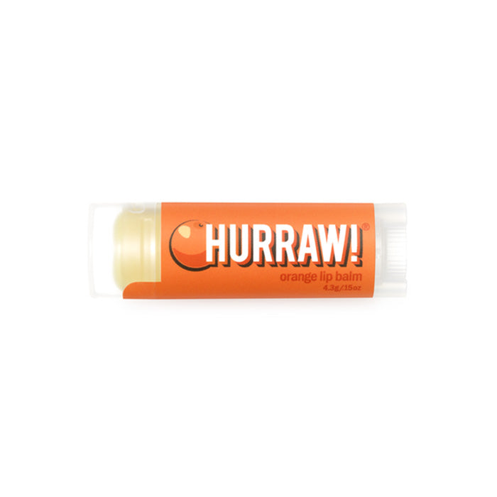 All natural and vegan, this Orange Hurraw Lip Balm is made from premium raw, organic and fair trade ingredients, with natural flavours. Hurraw is 100% cruelty free and palm oil free. Super smooth, long lasting, not sticky or sweet, not too glossy, never grainy. Plus, it holds up to being in a back jeans pocket all day without melting! 4.3g