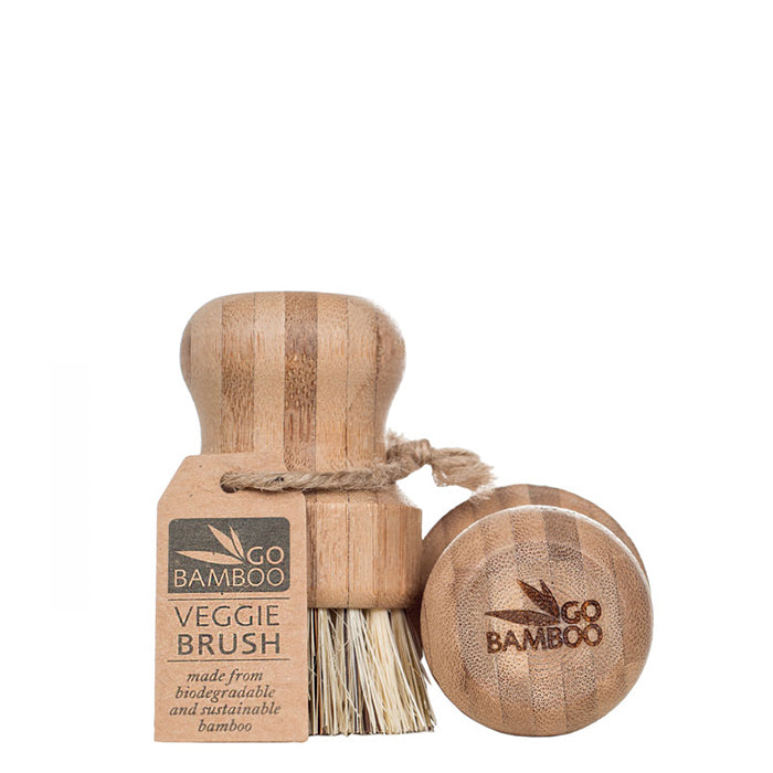 Go Bamboo Veggie Brush is the natural choice for scrubbing and cleaning your fruit and veges. Made with a MOSO bamboo handle with bass fibre bristles. It is 100% biodegradable and can be disposed in your green waste. 